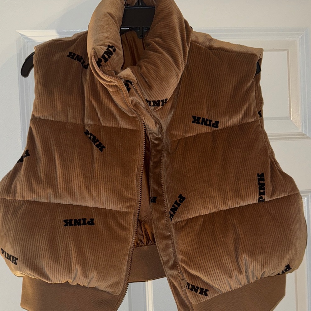 PINK Victoria's Secret Brown Corduroy Vest